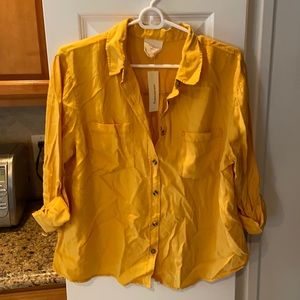 Unironed (sorry) Francesca’s yellow blouse.  Brand new.  Size medium.